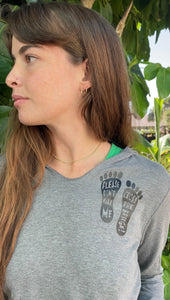 Bridge Ladies Long Sleeve Hooded V-Neck